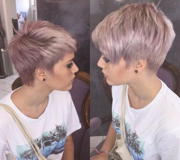 Pastell Pink Pixie Cut